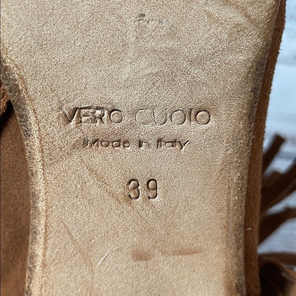 Kenneth Cole Tan Fringe Ankle Booties - Picture 2 of 6
